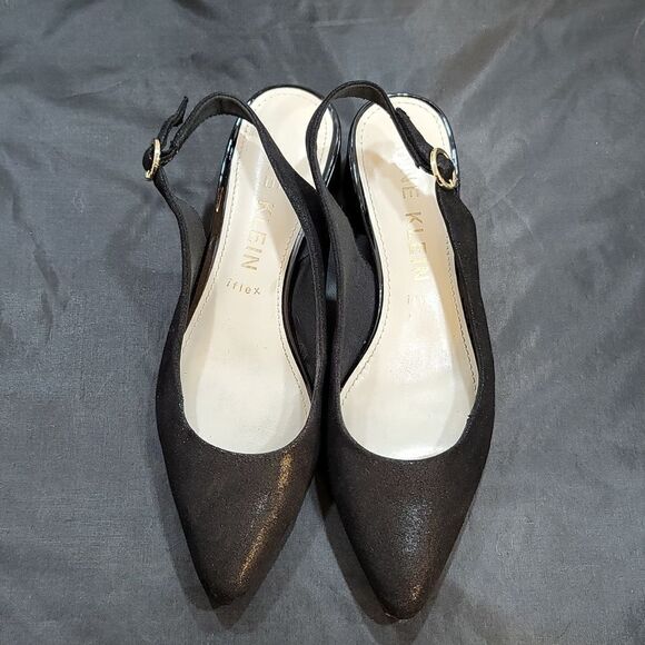 ANNE KLEIN IFLEX LOW BLOCK HEEL POINTED TOE SLINGBACK SANDAL - Picture 4 of 14